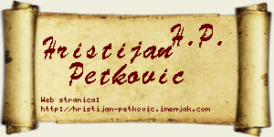 Hristijan Petković vizit kartica